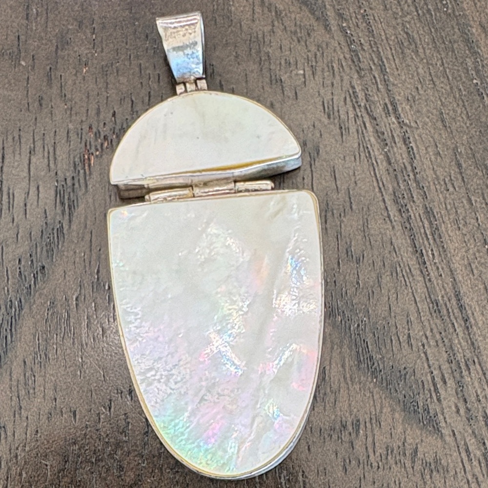 Iridescent Shell Sterling Silver Pendant